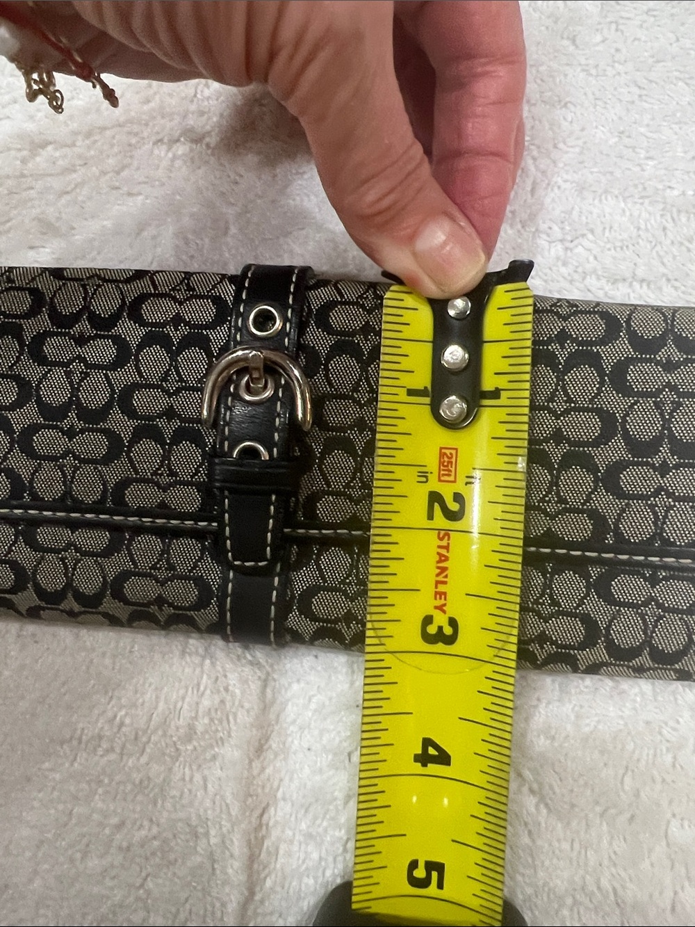 Coach Black/Tan Signature Canvas Wristlet Clutch. - Picture 12 of 12